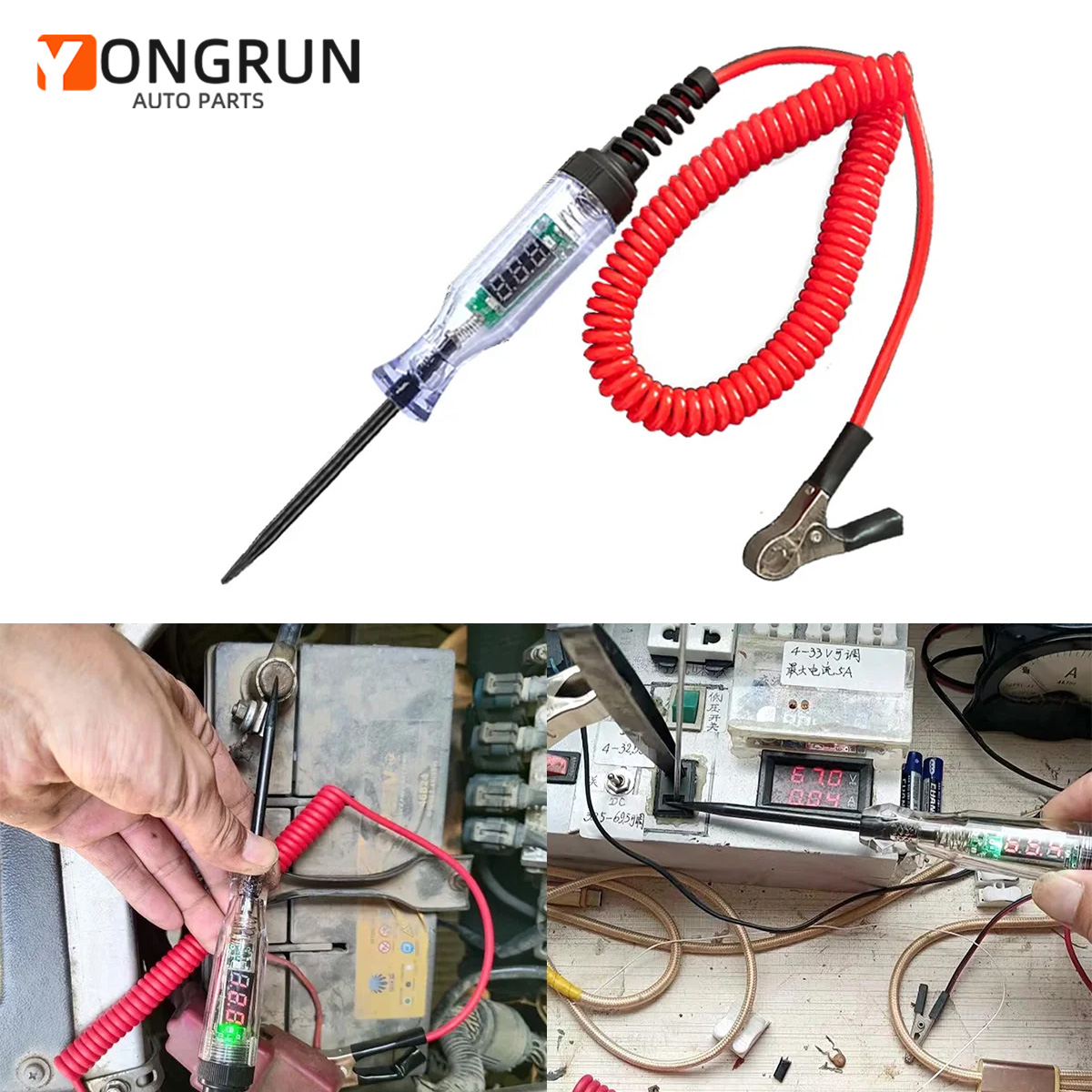 Circuit Test Pencil - 6V-24V/5V-90V Automotive Circuit Tester Digital Display