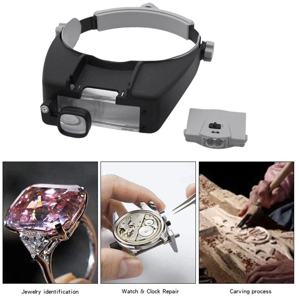 LED Magnifier Glasses Head Mou - Electronics Repair Hobby review and price